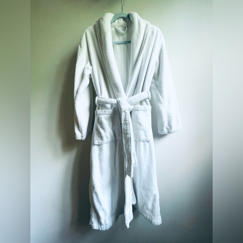 Luxurious Quince Organic Turkish Cotton Bath Robe in White size Large UNISEX - Picture 2 of 7